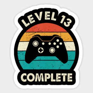 Level 13 Complete 13th Wedding Anniversary For Him Her Funny Sticker